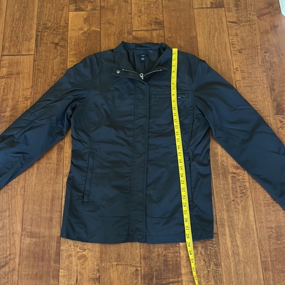 GAP Black Light Weight Jacket Full Front Zip Button Snap Size L - Picture 6 of 12